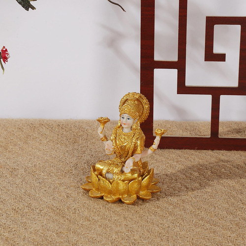 Mini Hindú Estatua De Buda Indio Dorado Budismo Sentado