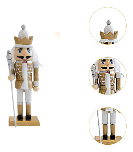 Figurita De Cascanueces De Navidad, Adorno Navideño, Oro
