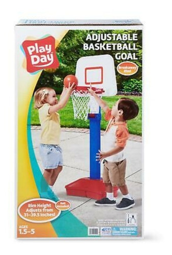 Imagen 4 de 6 de Set Aro Basketball Plástico Ajustable 1mtr P/ Niños 2a5 Años