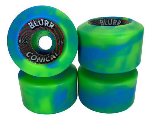 Ruedas Skate Oldschool Vision Blurr Conical 60mm 96a Set Gre