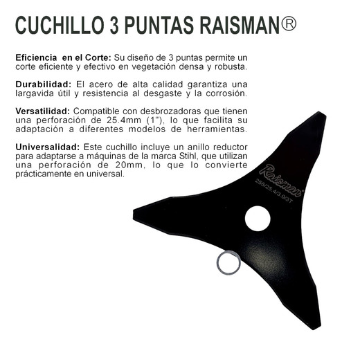 Cuchilla Raisman® 3 Puntas Para Einhell