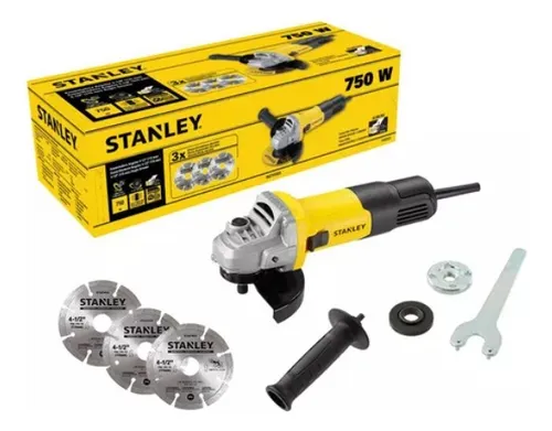 comprar Esmeril Angular 750w Sl + 3 Discos Stanley Sg7115v3-b2c Color Amarillo