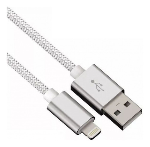 Cable Acordonado Y Aluminio Compatible Para iPhone iPad 3m ®