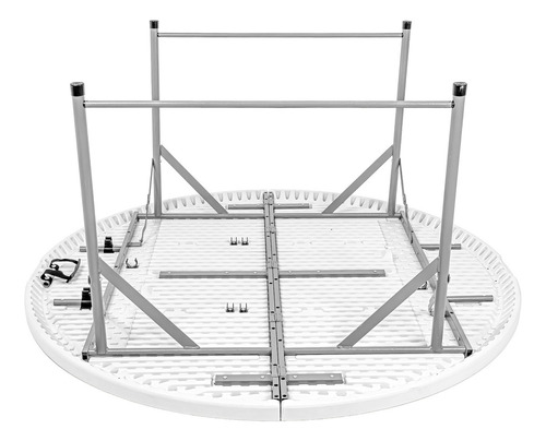 Mesa Plegable Portatil Redonda 1.50m Jardin Exterior Color Blanco