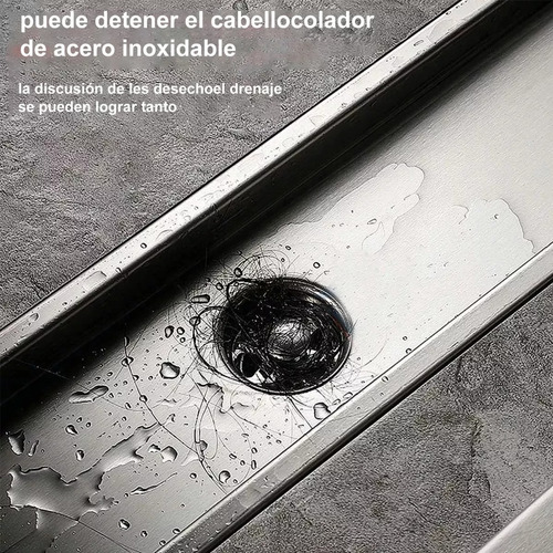 10×80cm Drenaje Piso Ducha Cubierta Eliminación Acero Inoxid