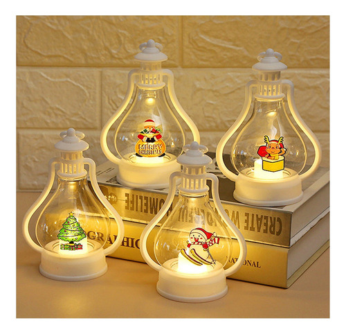 4 Piezas Linterna Led Portátil Para Decoración De Navidad