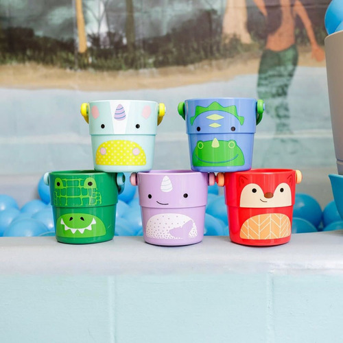 Brinquedo De Banho Infantil Kit 5 Baldinhos Animais Skip Hop
