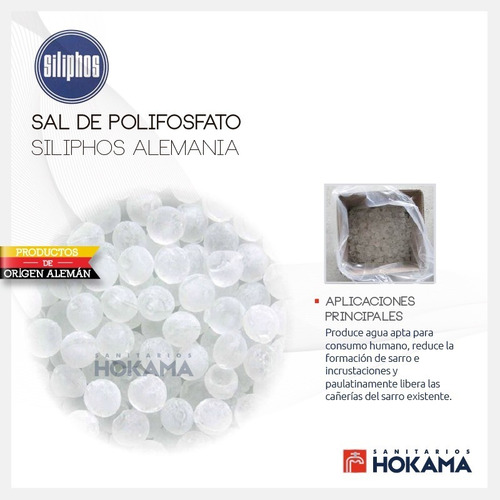 Imagen 3 de 10 de Sal Polifosfato Anti Sarro Siliphos Filtro Alemania 1kg Casa