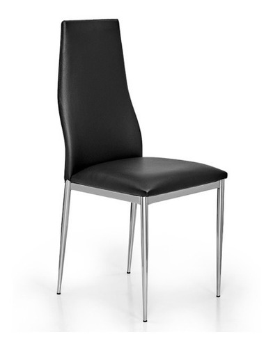 Imagen 1 de 6 de Silla Comedor Caño Cromado Patas Conificadas Tapizada X 2