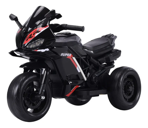 Moto Elétrica Infantil Maxi Toys 3 Rodas 6V LED Multimídia Preta