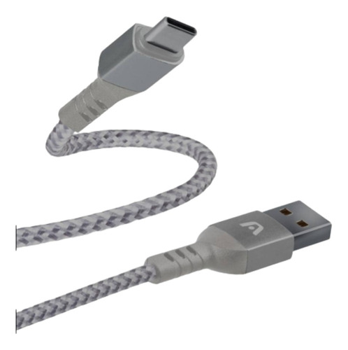 Cable C A Usb Argom Trenzado Plateado 