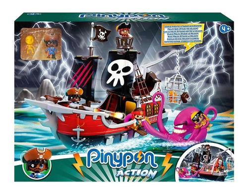Barco Pirata Pinypon Action Ataque 2 Figuras Y Accesorios Ed