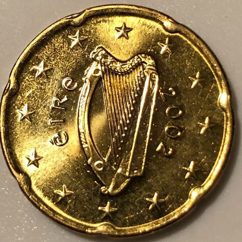 Irl036 Moneda Irlanda 20 Euro Cent 2002 Unc-bu Ayff (Usado)