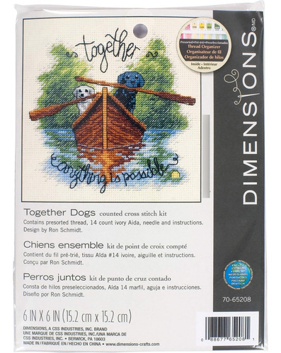 Dimensions Together Dogs Counted Cross Stich Kit Marfil Aida