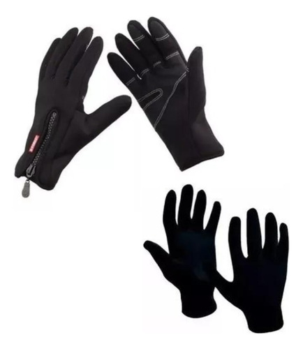 Guantes Tacticos Polar Neoprene Moto Termico + Primera Piel 