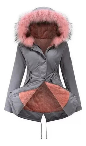 Parka Cálida Con Sudadera Para Mujer