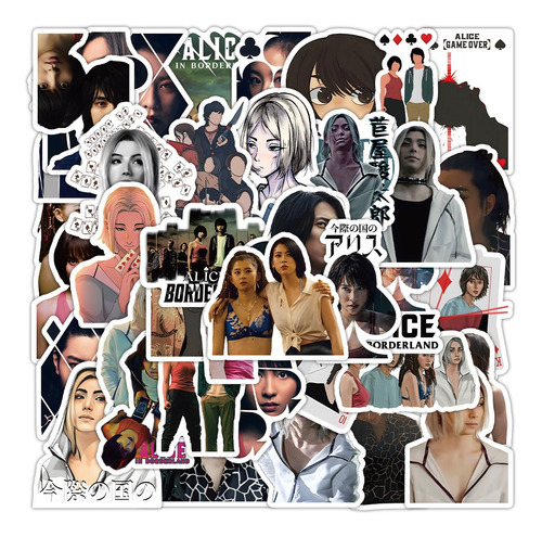 50 Stickers De Alice In Borderland - Etiquetas Autoadhesivas