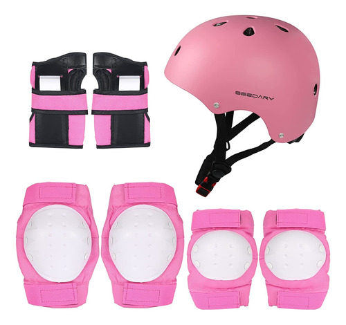 Kit Protección Casco Rodilleras Coderas Niños 7 Piezas 