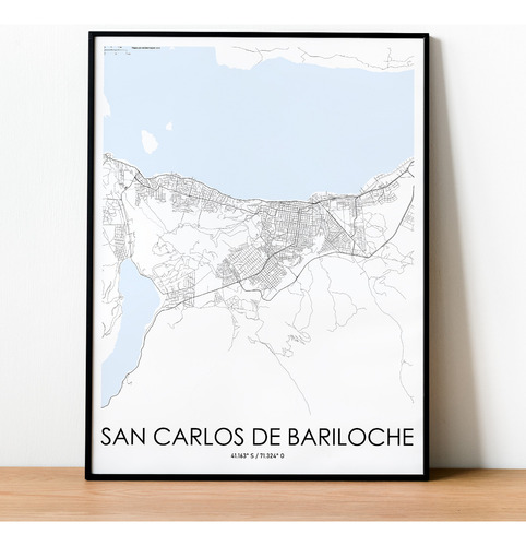 Mapa San Carlos De Bariloche 40x30 Cm