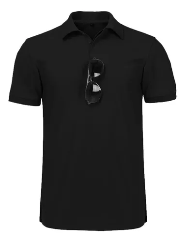 Camisa polo negra hombre hot sale