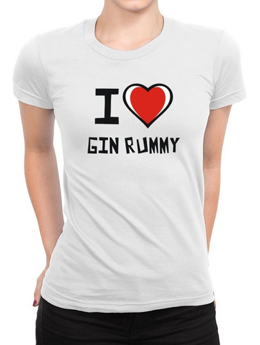 Idakoos Polo Mujer I Love Gin Rummy Bicolor Heart