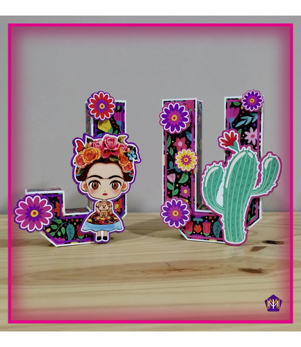 Letras 3d Personalizadas P/candy Bar - Modelo Frida Kahlo
