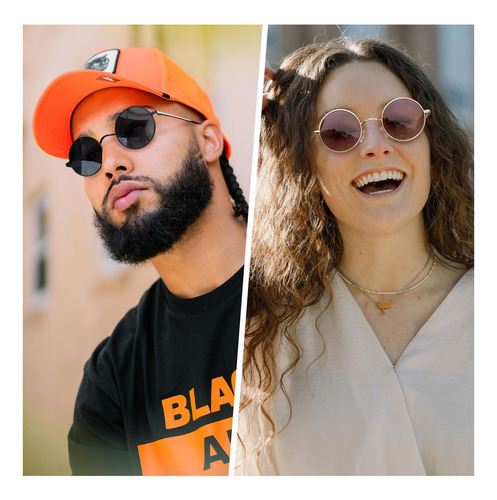 Joopin Hippie Gafas De Sol Redondas De Metal Con Círculo De