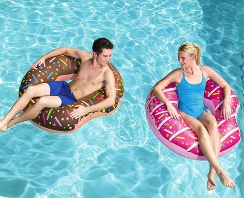 Flotador para pileta circular Bestway Flotador dona - celeste/marrón