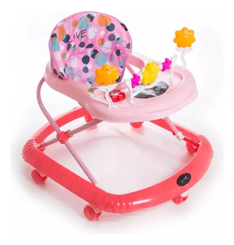 Andador Para Bebes Love 726 Musical 7 Ruedas Color Rosa 3 Alturas