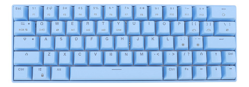 Teclado Mecánico Inalámbrico Azul De 64 Teclas Compatible Co