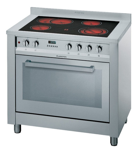 Cocina Ariston CP 0V9 M (X) DE eléctrica 4 hornallas  acero inoxidable 230V puerta con visor