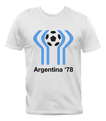 Remera Blanca Argentina 78 Mundial Campeones Algodón Premium