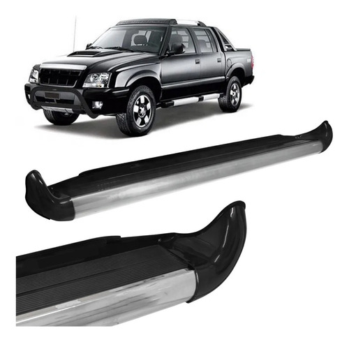 Estribo Personalizado Preto Fosco Chevrolet S10 Cd 2008