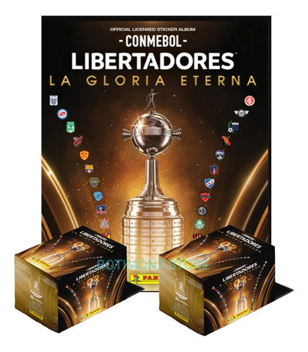 Álbum Pasta Dura Copa Libertadores Panini 2023 + 2 Cajas