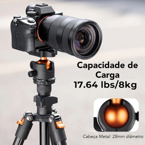 Ballhead Plate Cabeça Giratória 360 K&f Concept Preto