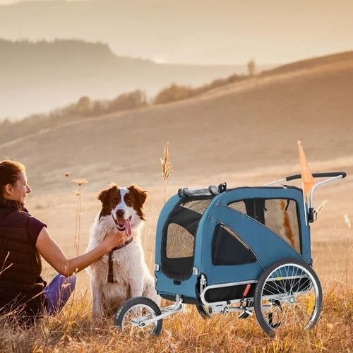 Imagen 5 de 10 de Cochecito-remolque Para Llevar Mascotas En Bici Hasta 40kg