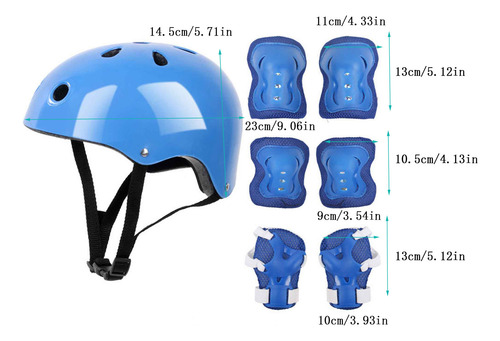 Juego De 7 Cascos Para Niños Y Niñas En L, Rodilleras Y Code
