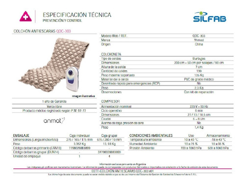 Imagen 5 de 8 de Colchon Antiescaras Completo - Importado - Ultra Silencioso-