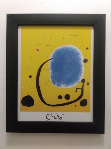 Pequeña Litografía De Miro _ El Oro Azul 29 X 24 Cms