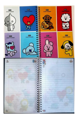 Libreta Bt21 Mascotitas Bts V5 Kpop Coreano