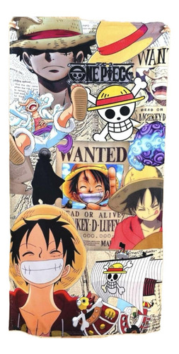 Toalla De Baño One Piece Monkey D. Luffy Microfibra 155x80cm