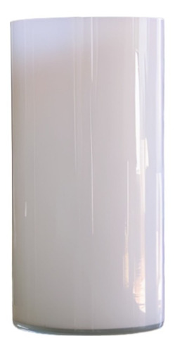 Vaso / Tubo De Vidro Brilhante Branco Home 30cm - Bu125