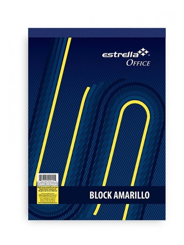 Block Amarillo Estrella Carta 50 Hojas Rayadas Apuntes
