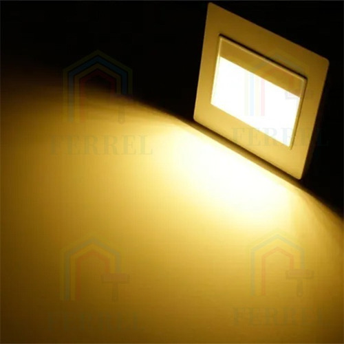 Lampara Led Escalera Pared Cortesía Empotrable Foco 1.5w Color negro +luz Cálida