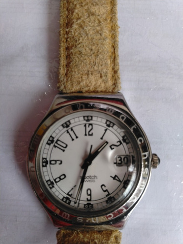 Relógio Swatch Modelo Last Run Ylg405g Pulseira Couro Usado