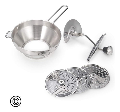 Molinillo Rotativo De Alimentos Con 3 Discos Intercambiables