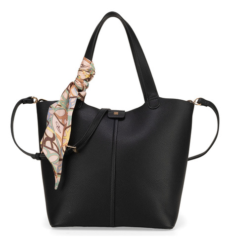 Bolsa Tote Cloe Ixinali Grande Color Negro