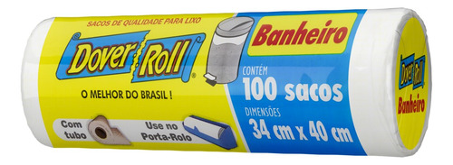 Saco para Lixo Banheiro 10l Dover Roll 100 Unidades