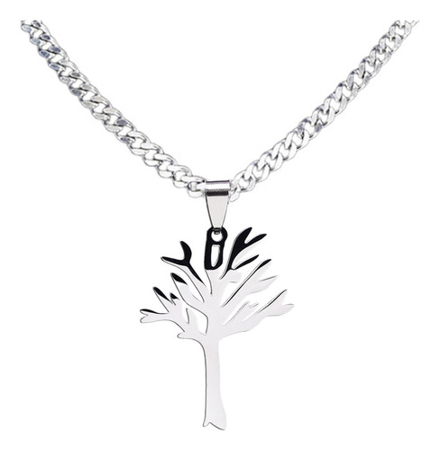 Collar De Árbol De Acero Inoxidable Colgante De Árbol Joyerí