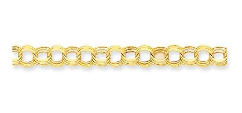 Pulsera De Dije - 14k Gold Triple Link Charm Bracelet Jewelr